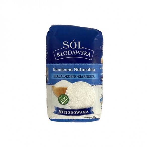 Sól Kłodawska Kamienna Spożywcza – Drobnoziarnista Biała Niejodowana