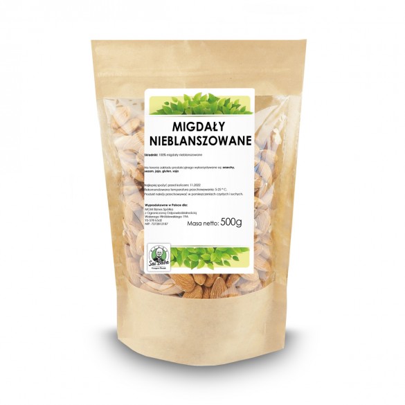 Migdały nieblanszowane 500g PK