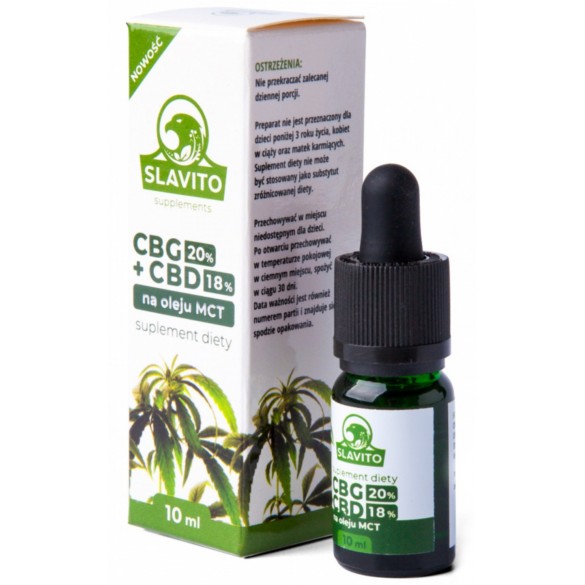 SLAVITO olejek CBG CBD 18% na MCT 10ml CZERNIAK