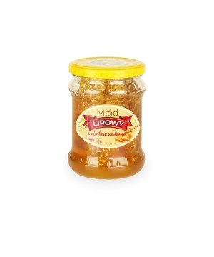 Miód lipowy z plastrem...