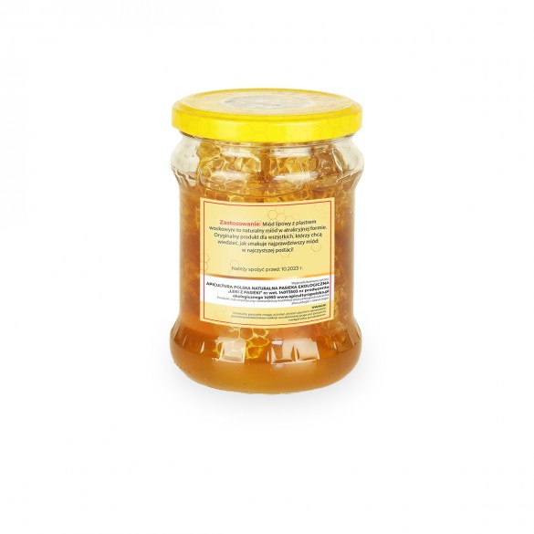 Miód lipowy z plastrem woskowym 500 ml