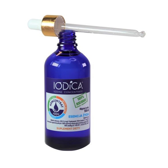 Naturalny koncentrat jodu 100ml Iodica - szkło