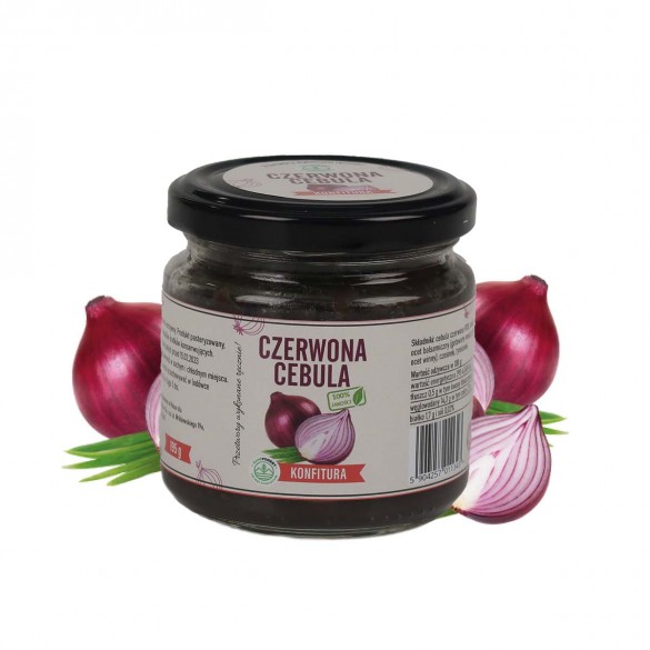 Konfitura z czerwonej cebuli z miodem czosnkiem i octem balsamicznym