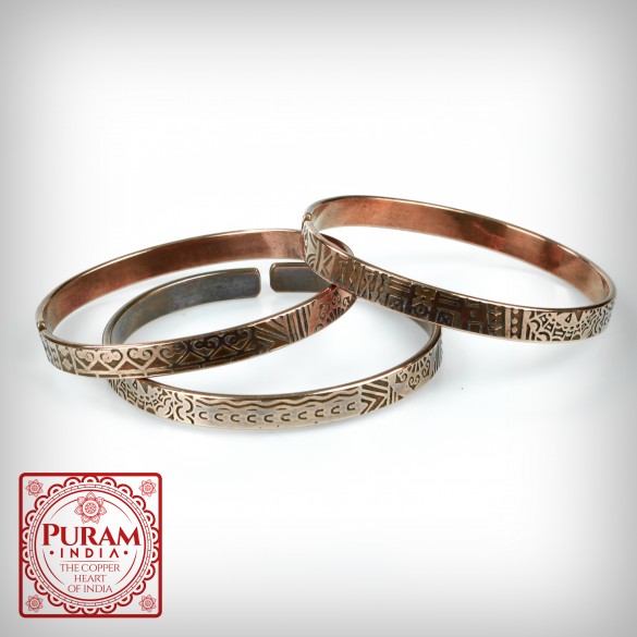 6 Miedziana bransoletka - komplet 3szt