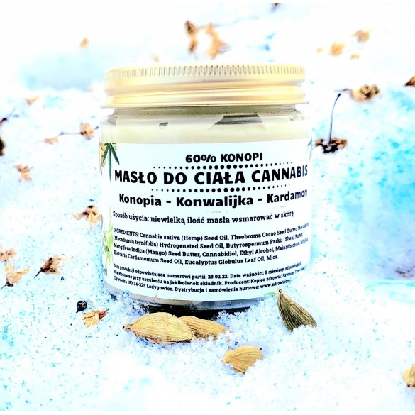 Masło do ciała Cannabis  60 % - Konwalijka dwulistna  - Kardamon