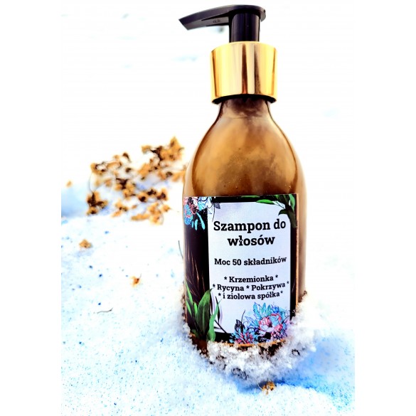 Szampon do włosów : Moc 50 składników, Krzemionka- Rycyna- Pokrzywa i ziołowa spółka