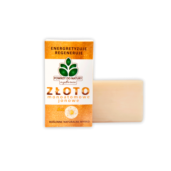 100% naturalne, roślinne mydło ze złotem monojonowym - 100 g