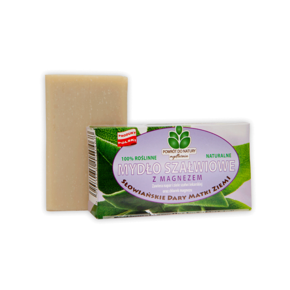 100% naturalne, roślinne mydło szałwiowe z magnezem- 100 g