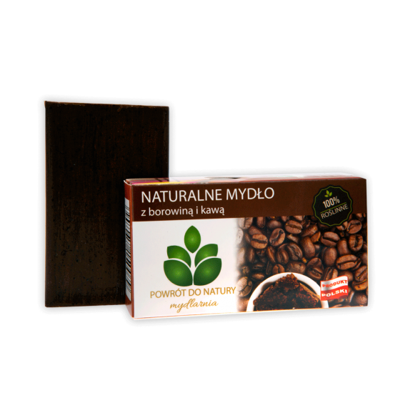 100% naturalne, roślinne mydło z borowiną i kawą - 100 g