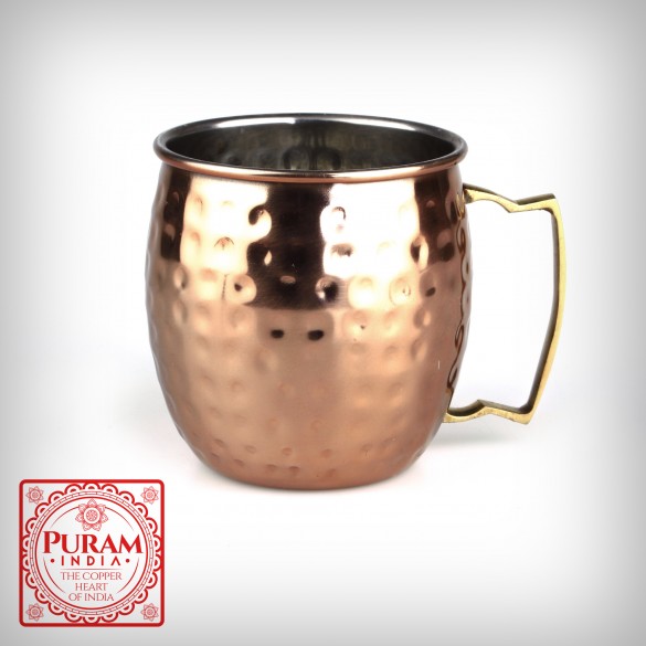 Miedziany kubek młotkowany - PURAM - 530ml