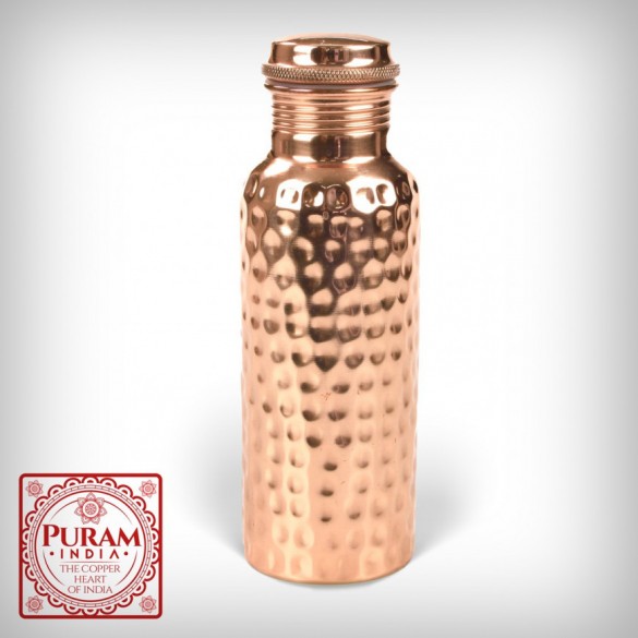 Miedziana butelka młotkowana antybakteryjna 750ml