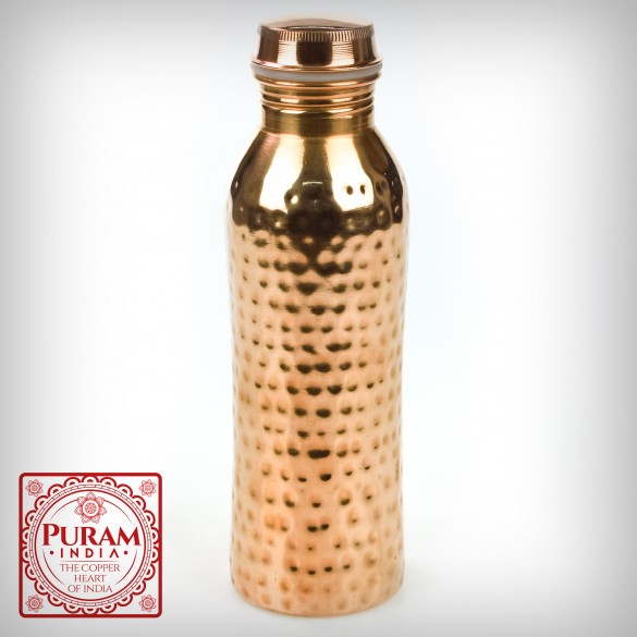 Miedziana butelka młotkowana antybakteryjna 650ml