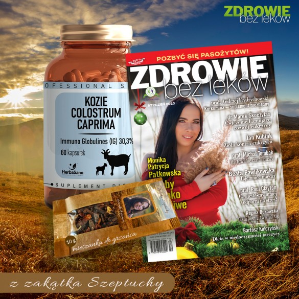 Zestaw z Zakątka Szeptuchy: Przyprawy do grzańca + Styczniowe wydanie ZBL + Kozie Colostrum Caprima
