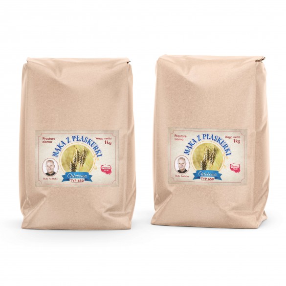 Mąka z PŁASKURKI Chlebowa- Biały Saibaba 2 x 1kg