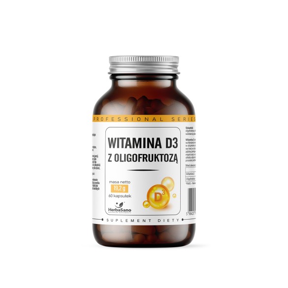 Witamina D3 z oligofruktozą - suplement diety - 60 kapsułek - HerbaSano