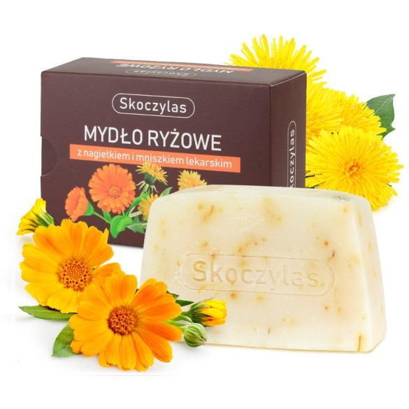 Mydło ryżowe z nagietkiem i mniszkiem lekarskim - 100 g - Skoczylas
