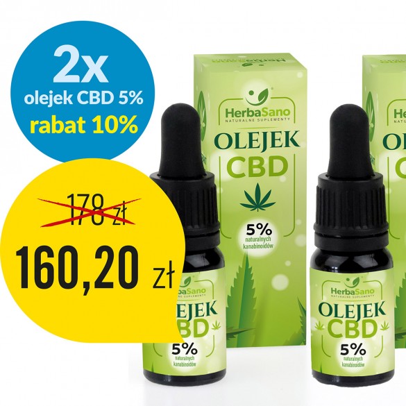 2 x Olejek CBD 5 % naturalnych kanabinoidów