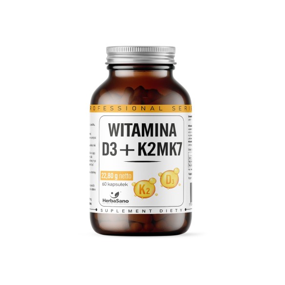 Witamina D3 + K2MK7 - suplement diety - 60 tabletek - HerbaSano