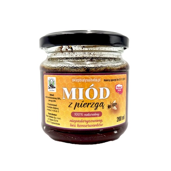 Miód z pierzgą pszczelą 200 ml