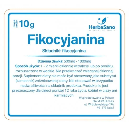 Fikocyjanina w proszku wyciąg ze spiruliny 10g - 3870