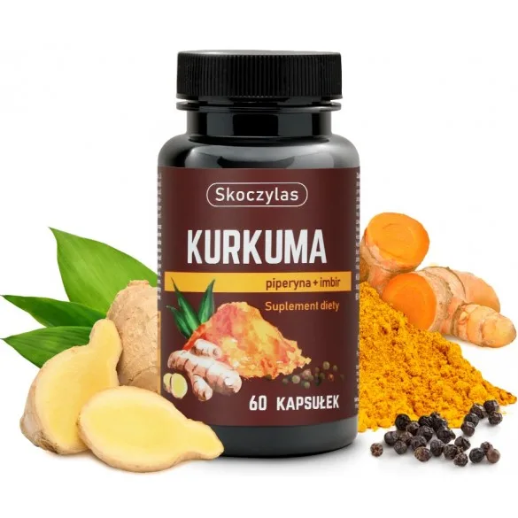Kurkuma, piperyna, imbir, resweratrol i kwercetyna - suplement diety - 60 kapsułek - Skoczylas