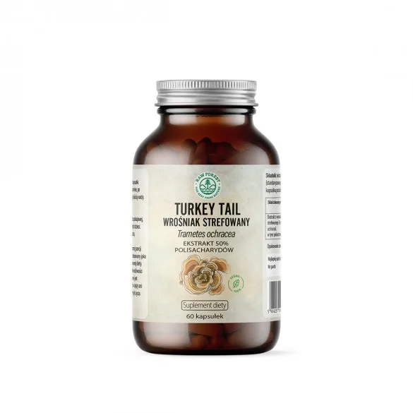 Turkey Tail - ekstrakt 50% polisacharydów - suplement diety - 60 kapsułek - RawForest