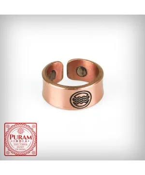 Miedziany pierścionek - WODNIK