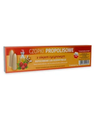Czopki - globulki propolisowe z olejem rycynowym