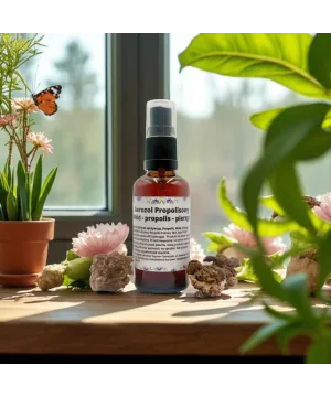 Aerozol Propolisowy- 10% miód, 10% propolis, 10% pierzga