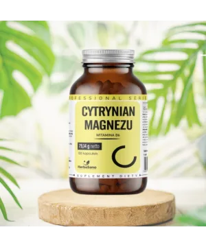 Cytrynian magnezu - WITAMINA B6 - suplement diety - 100 kapsułek - HerbaSano