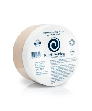 Magnezowy peeling do ciała z pestkami moreli Kropla Relaksu słoik 250ml.