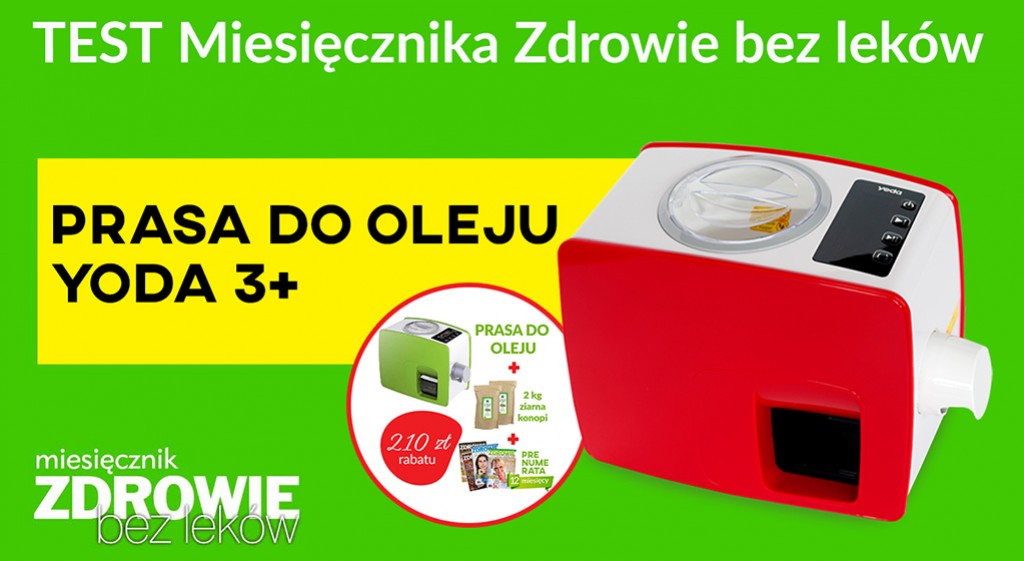 Prasa do tłoczenia oleju YODA 3+ - Test miesięcznika Zdrowie bez leków